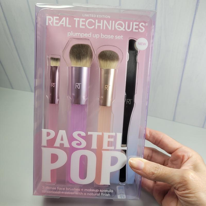 Real Techniques Pastel Pop Plumped Up Base Kit, Makeup Brush Set