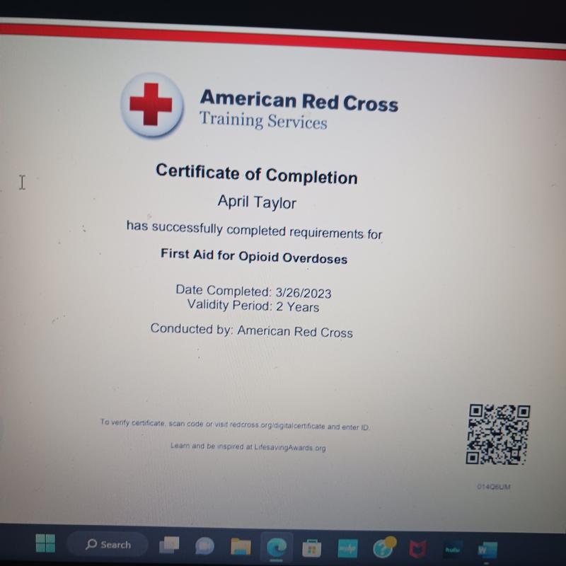 american red cross find my cert