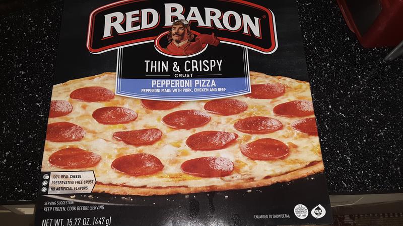 red baron thin crust supreme pizza
