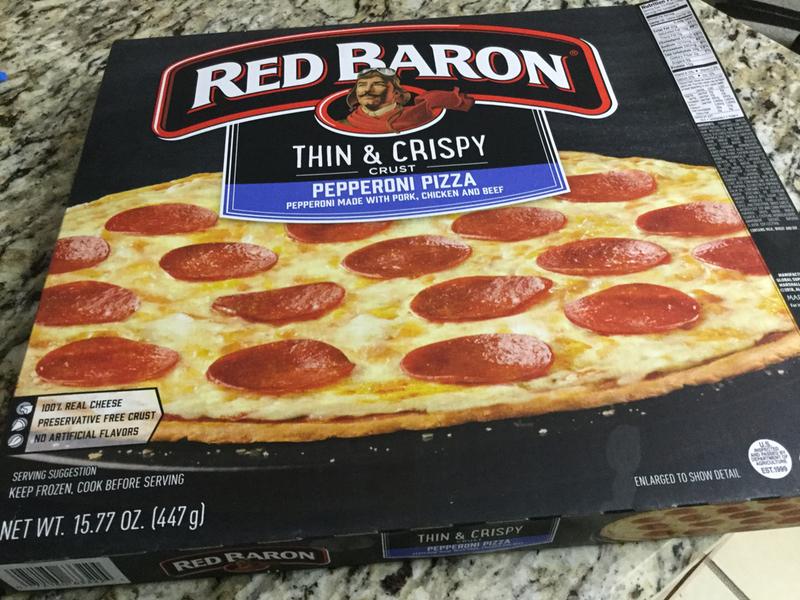 red baron thin crust supreme pizza