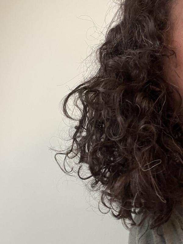 Hair when dry and mist applied.