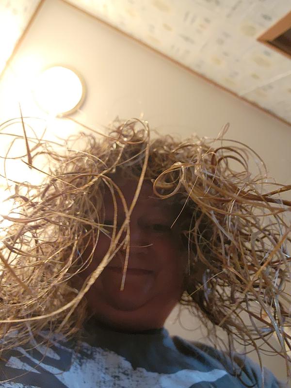 Hair with product in it