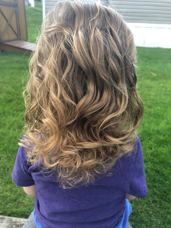 My three year olds full head of curls after using NATURE+SCIENCE EXTREME shampoo for 3 days. No other product was used.