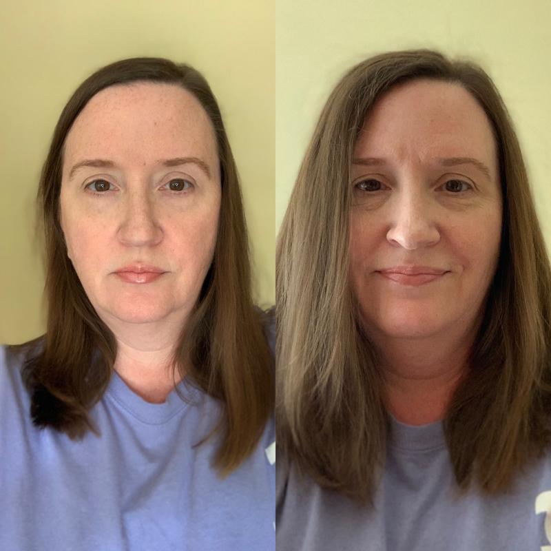 Before and after. Love the soft volume I get when I use this spray.