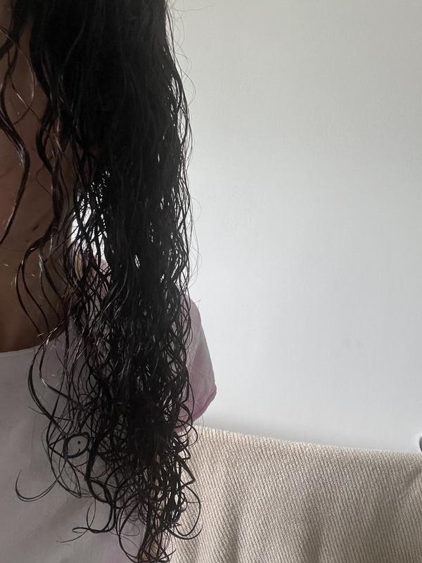 After.. with no product! Smooth and no frizz