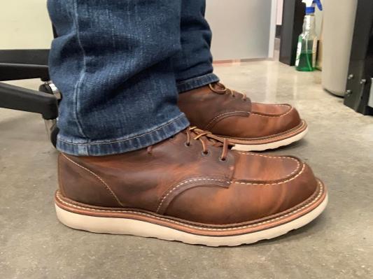 red wing moc toe break in