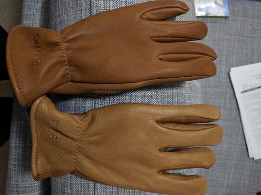 Men's Lined Glove in Yellow Buckskin Leather 95237