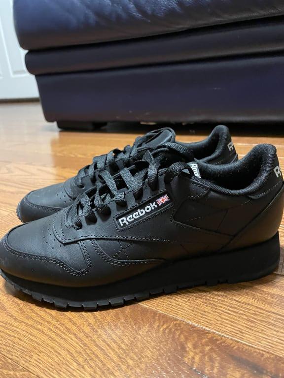 Reebok Classic Leather Core Black Shoe | Hibbett