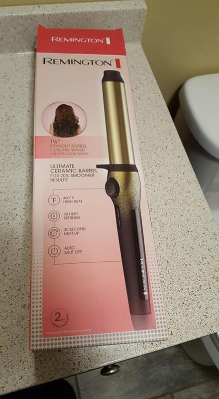 Straight wand top curling iron
