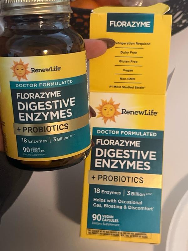 FloraZyme Digestive Enzymes Dr. Formulated, 90 Vegan Capsules