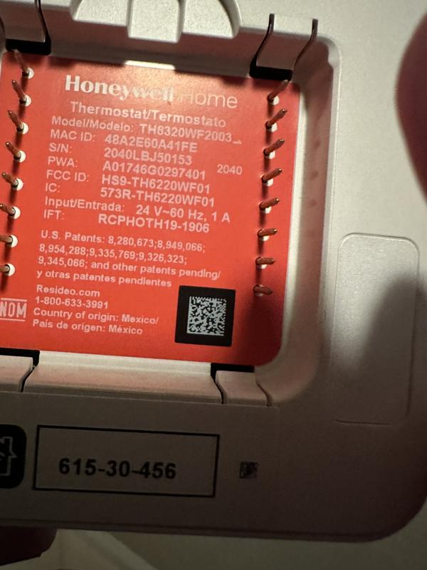 Honeywell TH6320ZW2003 Z-Wave T6 Pro Programmable Thermostat