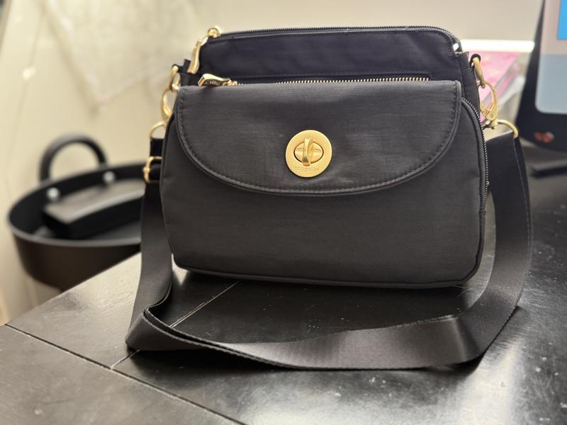 Calais Crossbody Bag, Black with Gold Hardware