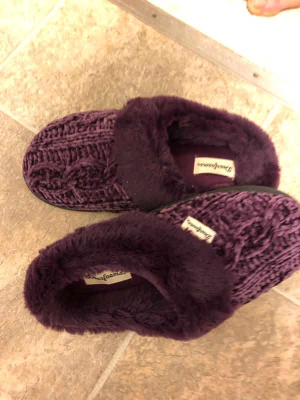 women's dearfoams chenille clog slippers
