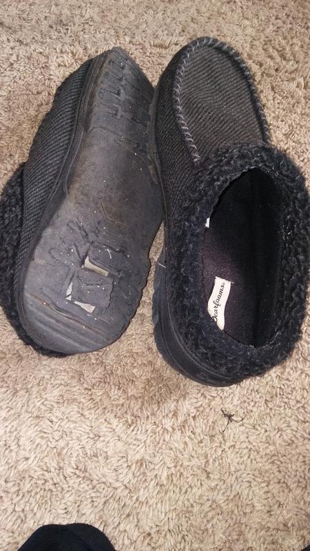 men's dearfoams microsuede whipstitch trim clog slippers