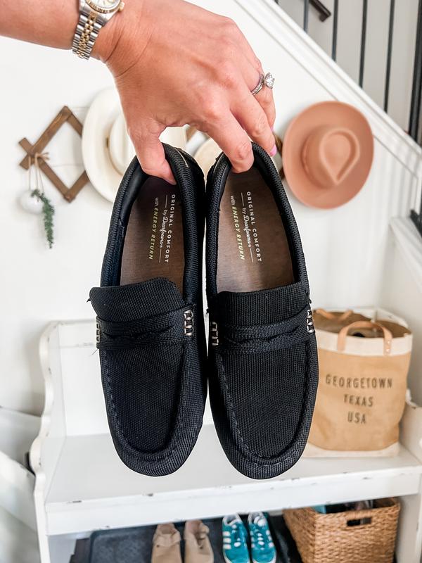 Black hazel stretch loafers