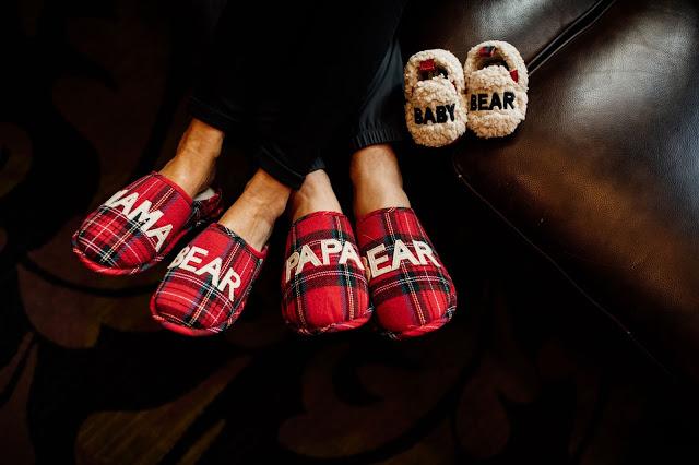 mama bear plaid slippers