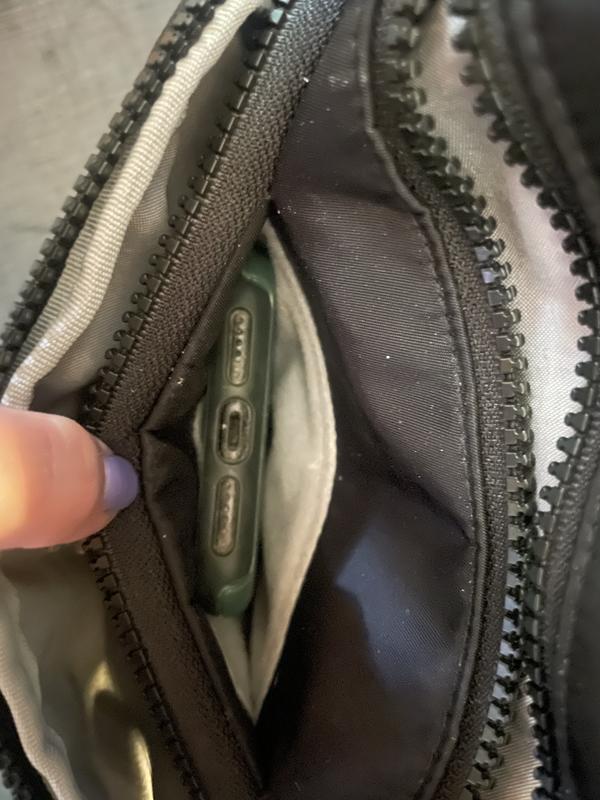 Great cell phone fleece-lined pocket holds both my cell phones. Easy access!