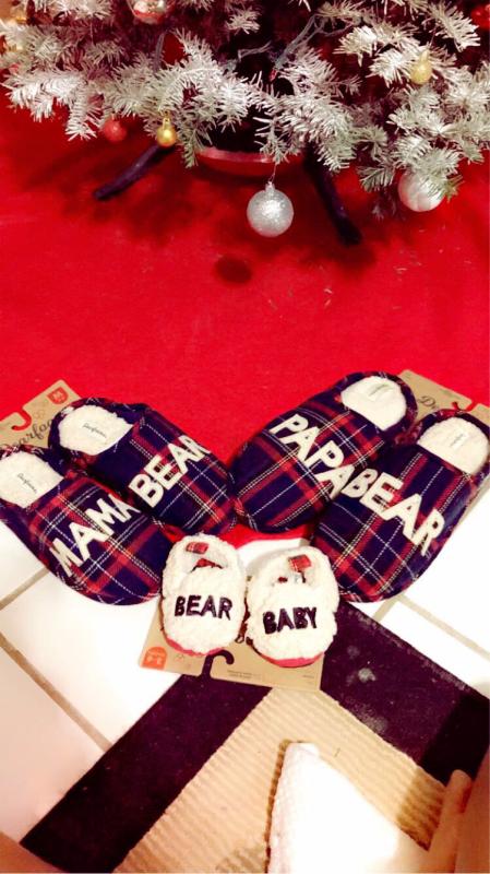 baby bear plaid slippers