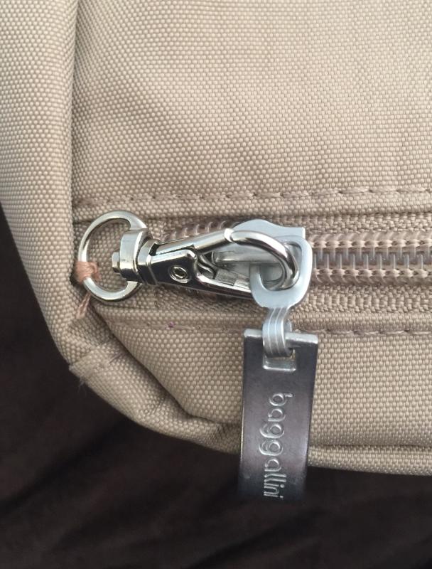 Clasp Locks back Pouch to Secure Contents