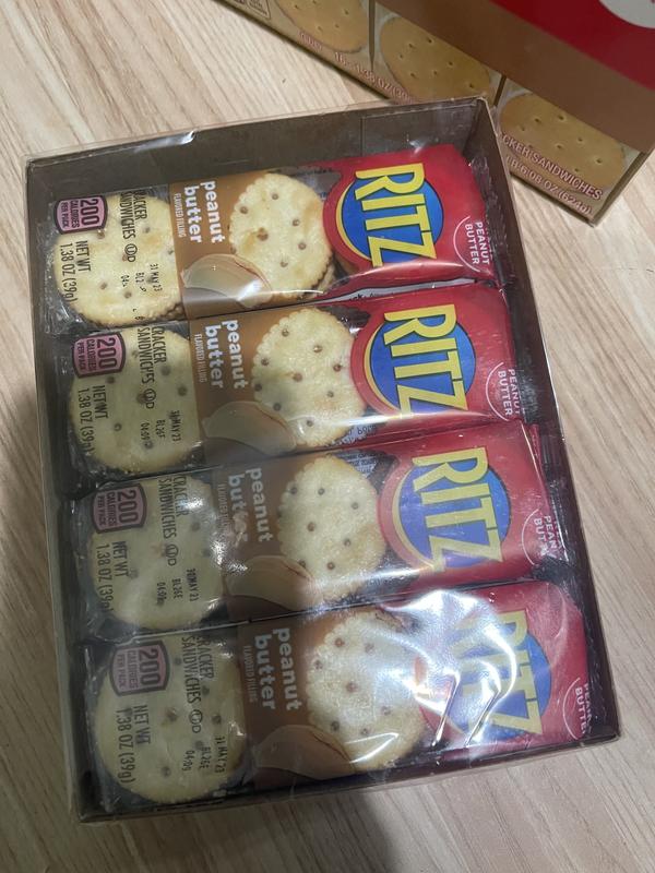 RITZ Peanut Butter Sandwich Crackers, Family Size, Pack of 16