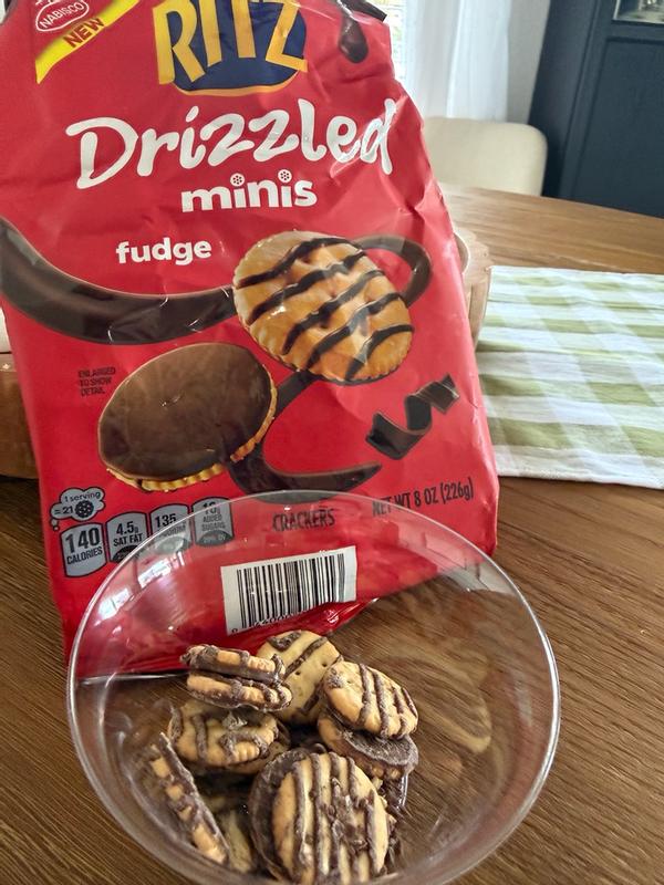 RITZ CRACKERS DRIZZLED MINIS FUDGE 8 OZ