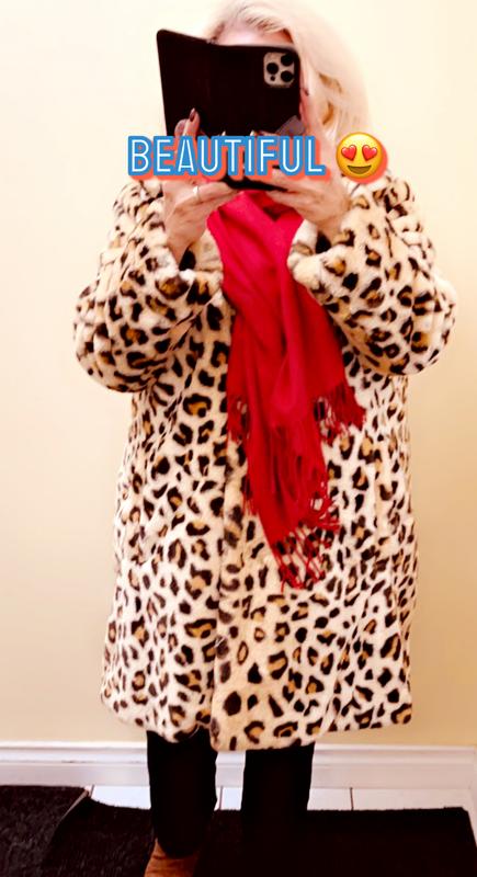 NEW Lucky Brand Faux Fur Leopard Coat