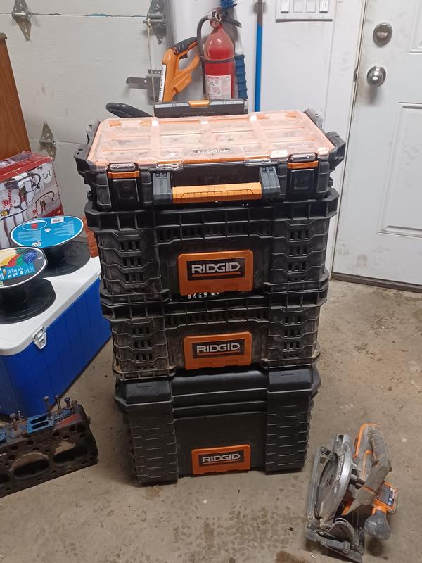 Black Stackable High-Impact Resin for Loose Items Pro Box RIDGID Rigid 22 In 