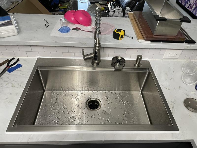 12 X 17 Inch Space-Saving RV Sink With Hideaway Faucet & Glass Rinser – 16 Gauge Stainless Steel Undermount RV Kitchen Sink, 7 Inches Deep, Matte Black