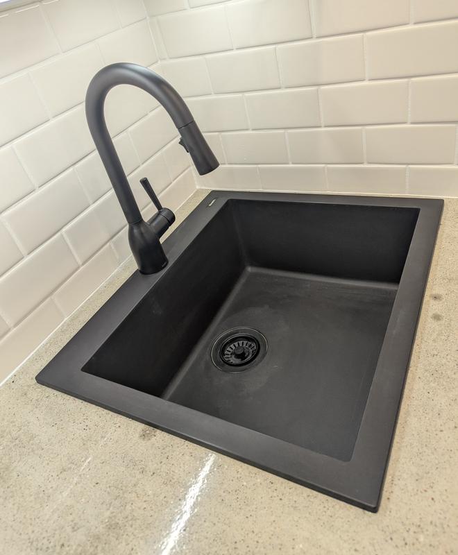 Ruvati 23 x 17 inch Granite Composite Undermount Single Bowl