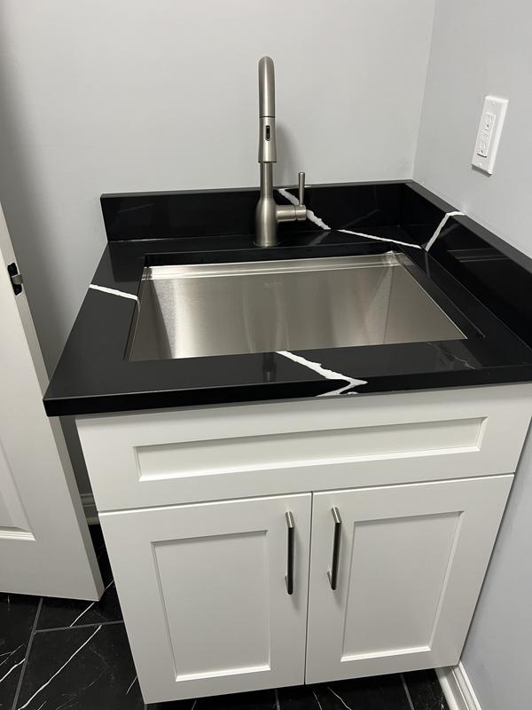 Ruvati Alto 25x22x12 Inch Stainless Steel Laundry Workstation Sink with Washboard