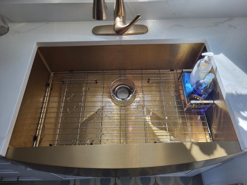 Ruvati 33-inch Apron-Front Farmhouse Kitchen Sink - Matte Gold