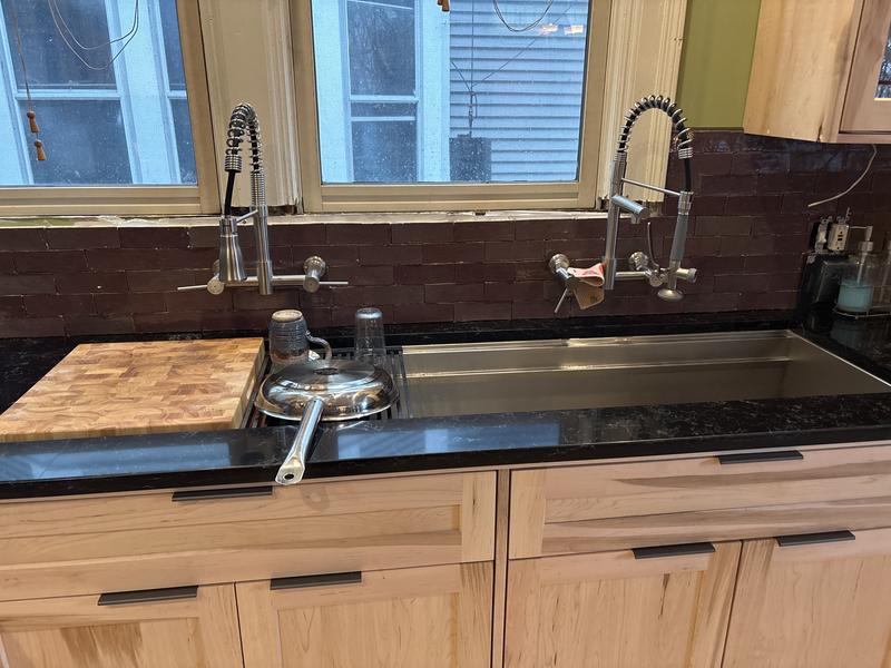 Ruvati 57-inch Dual-Tier Workstation Large Barndominium Kitchen