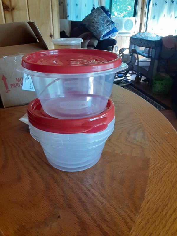 Rubbermaid TakeAlongs Small Bowl Food Storage Containers, 3.2 Cup, Tint  Chili, 2 Count