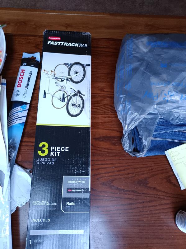 Rubbermaid FastTrack Garage 3-Piece Bike Storage Kit with 32 Rail and 2  Vertica