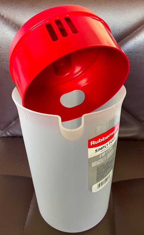 Rubbermaid, 1 Gallon, 1 Pack, Red, Plastic Simply Pour Pitcher