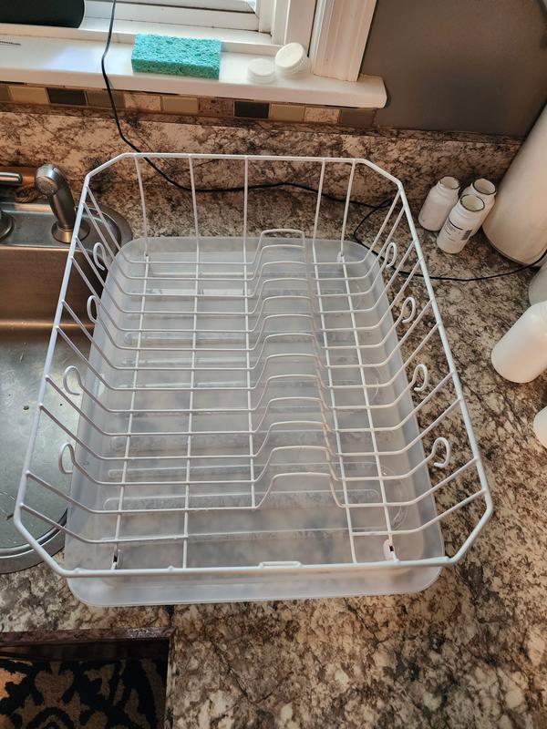 Dish Rack with Utensil Holder for Kitchen Countertop, Large, Chrome