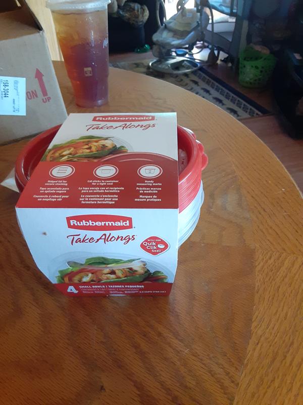 Rubbermaid TakeAlongs Small Bowl Food Storage Containers, 3.2 Cup, 2 Count  (Pack of 3) Total 6 Containers