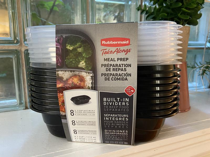 TakeAlongs® Food Storage 4.7 Cup Divided Containers, Meal Prep