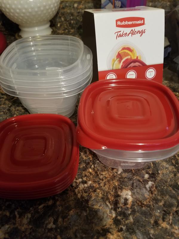 Rubbermaid TakeAlongs Containers + Lids, Deep Square, 42 oz (5.2