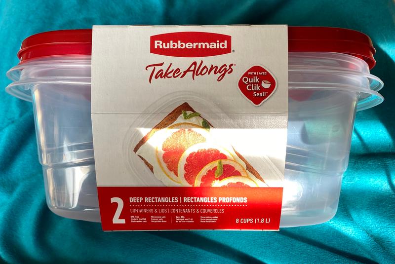 Rubbermaid TakeAlongs 8 Cup Deep Rectangle Food Storage Containers