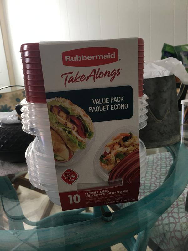 Rubbermaid TakeAlongs Mule Spice 2.9 Cup Squares Containers, 4