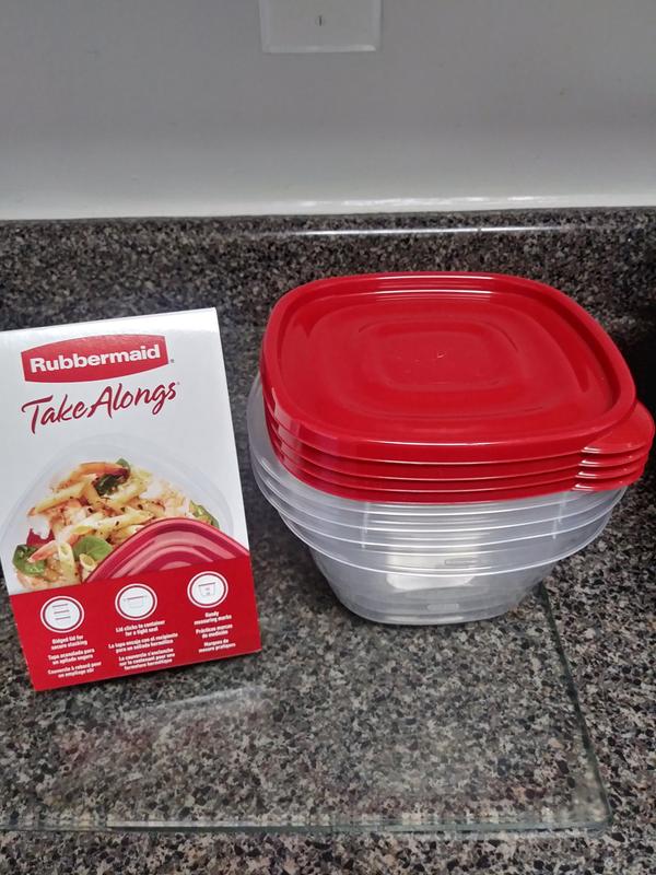 Rubbermaid Take Alongs Containers & Lids with Built in Dividers 4.7 Cup - 4  ct pkg
