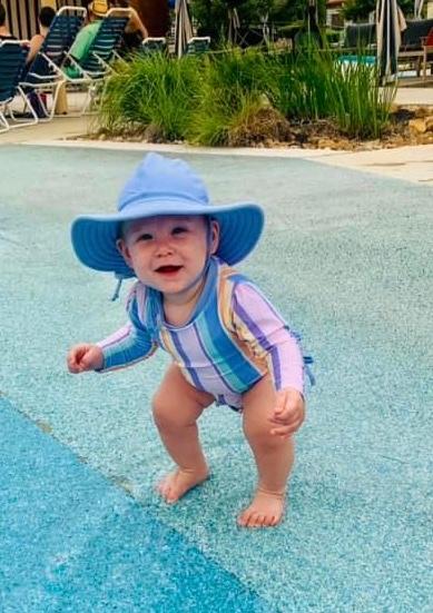 Customer photo for "Banana Swim Hat - 12m-2T"