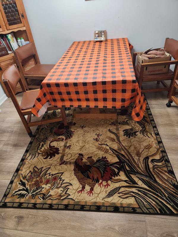 Still testing how she wants to place it but loves the Quality of the Rugs