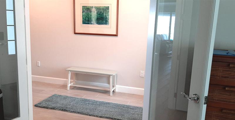 Coordinates beautifully with art on foyer wall. Soft lovely to stand on barefoot.