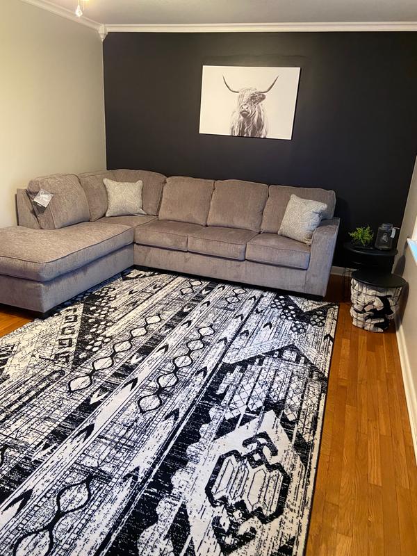 Black and white Oregon print rug