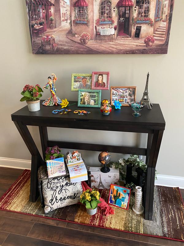 Foyer Table looks so much better with rug!