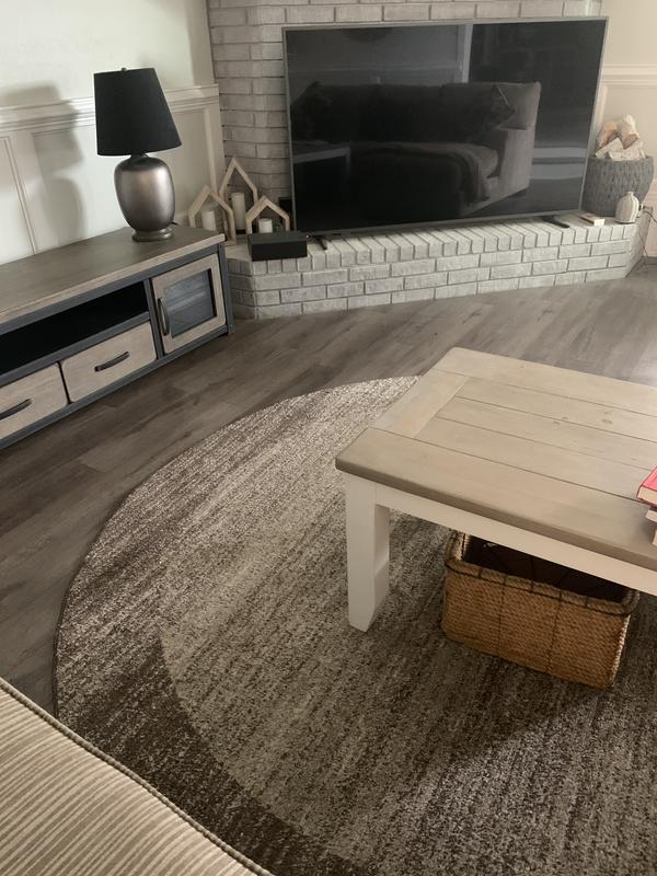 Round rug in living room
