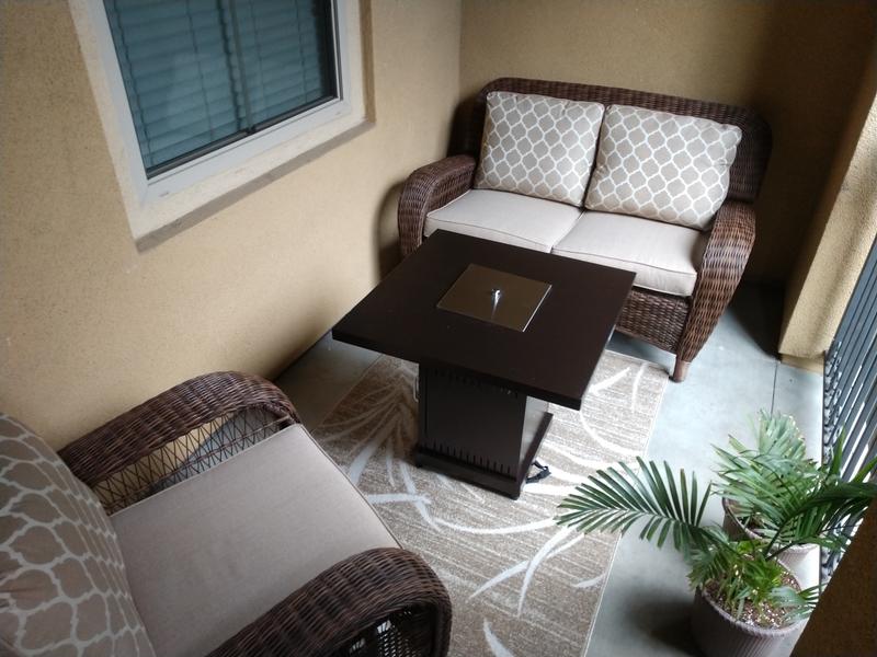 New rug under fire table