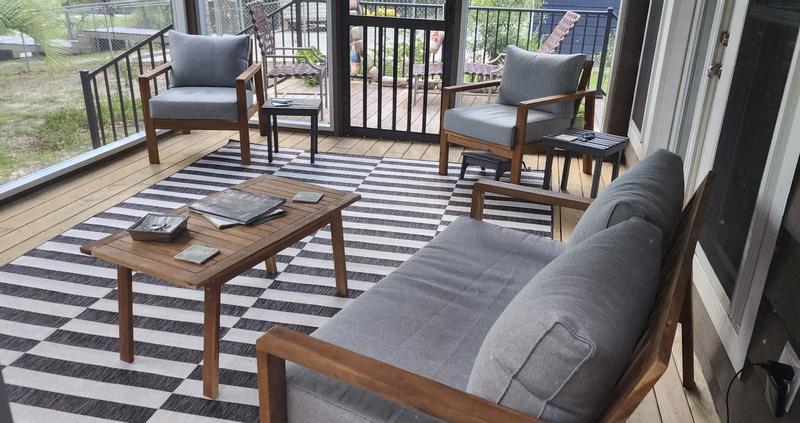 Bayshore Home Outdoor Banded Striped 8' x 11'4